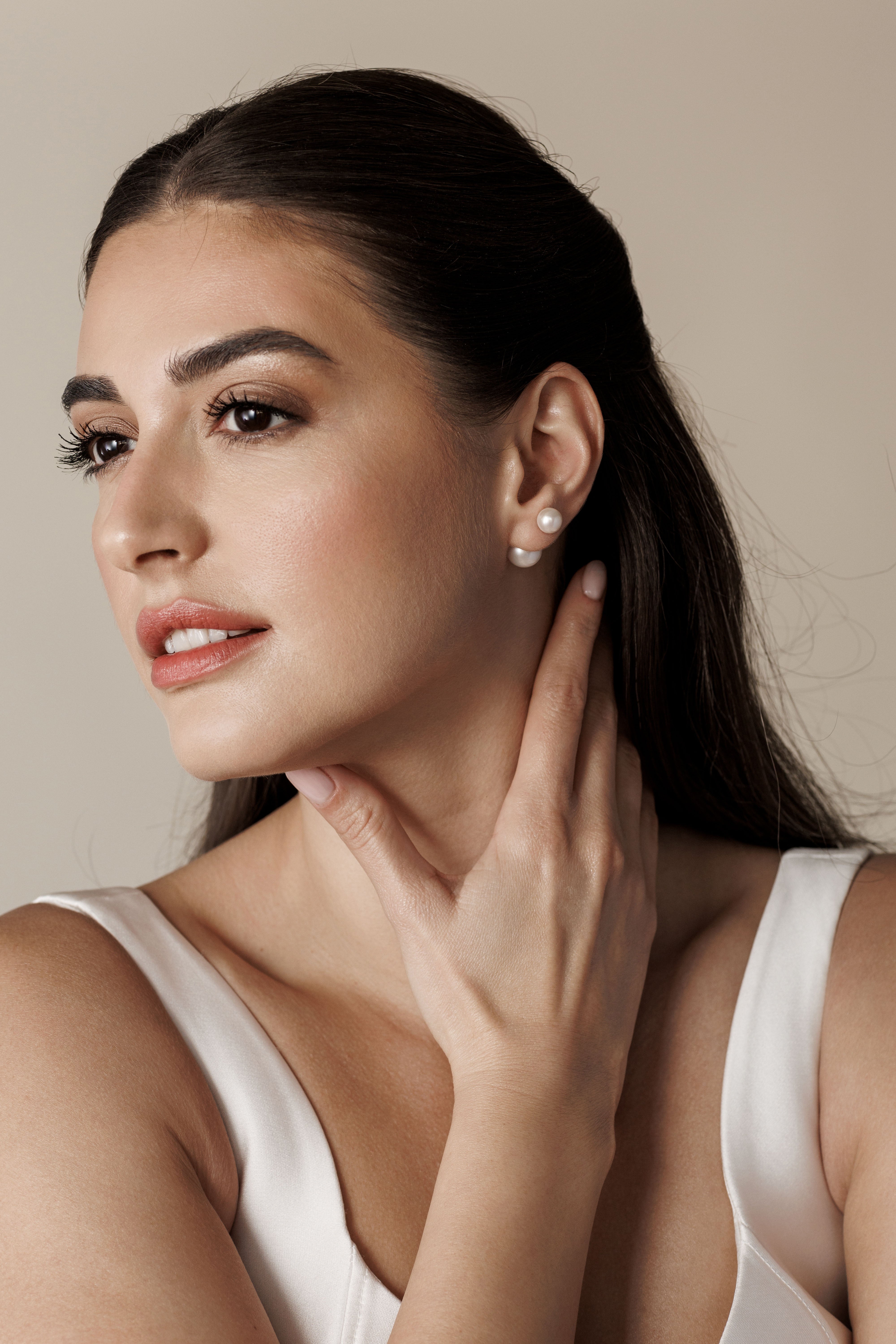 Orecchini oro Double Pearl