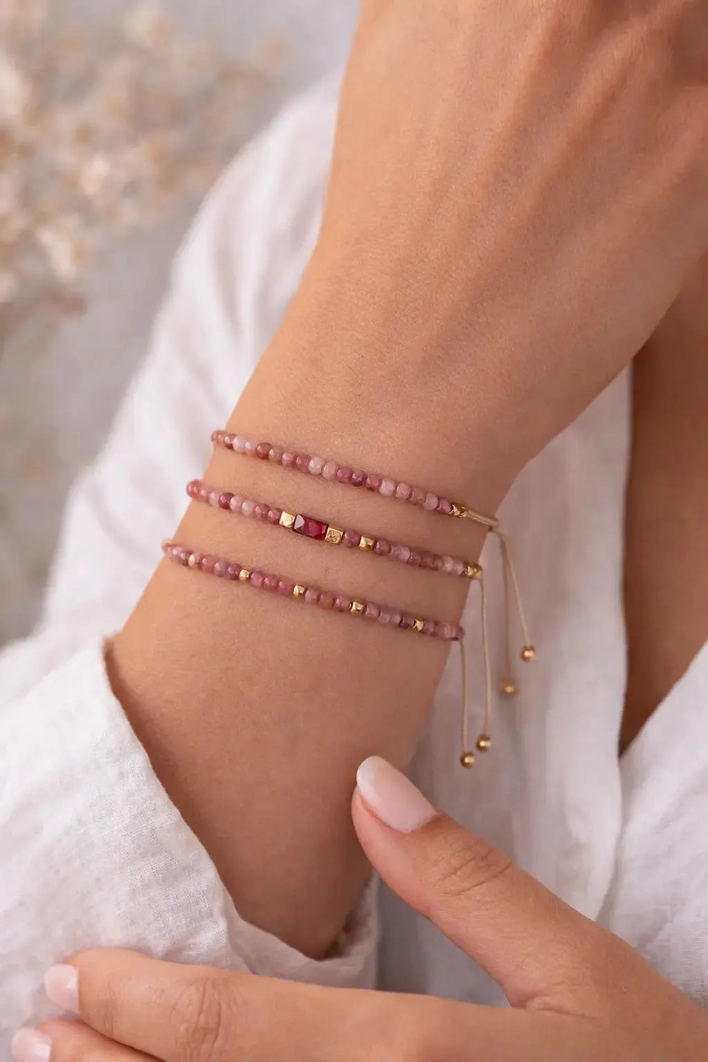 Brățară pe șnur Watermelon Tourmaline III Lisa&Co.