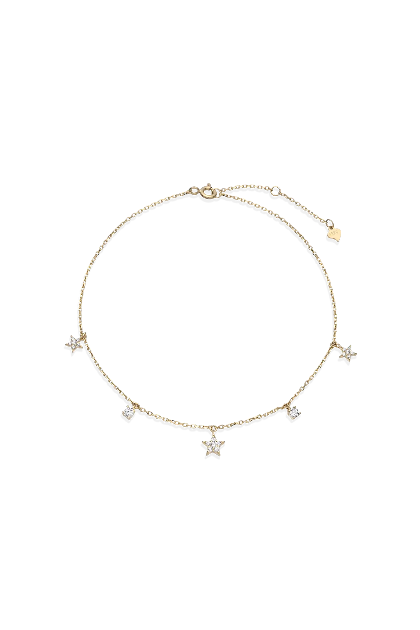 Brățară pentru picior Argint Floating Stars Lisa&Co.