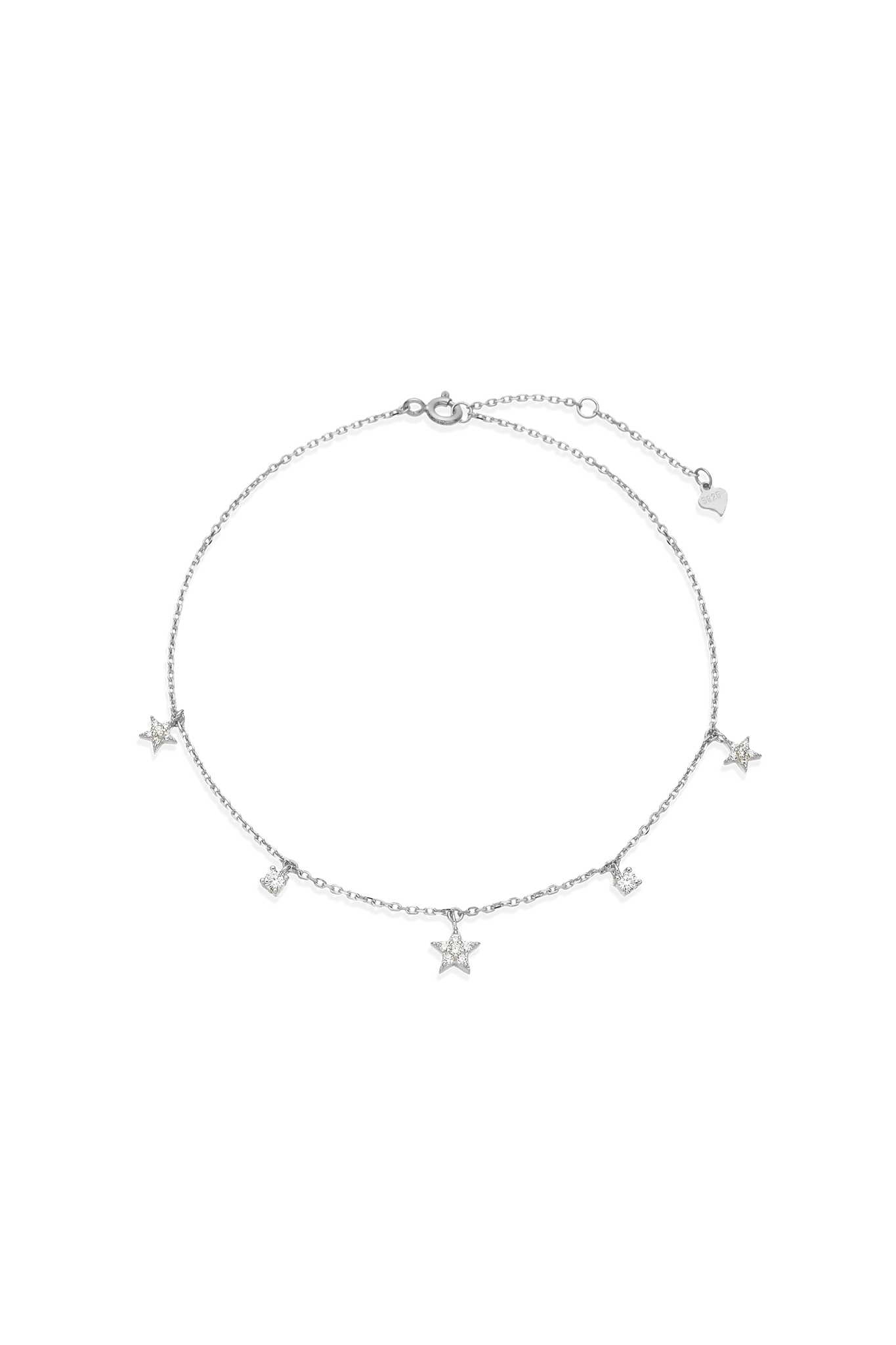 Brățară pentru picior Argint Floating Stars Lisa&Co.