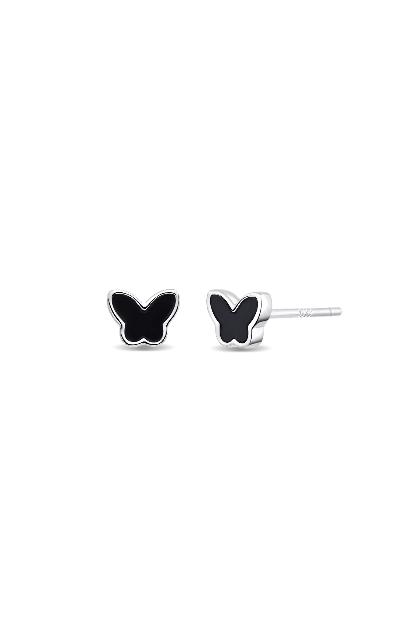 Cercei Argint Black Butterfly Lisa&Co.