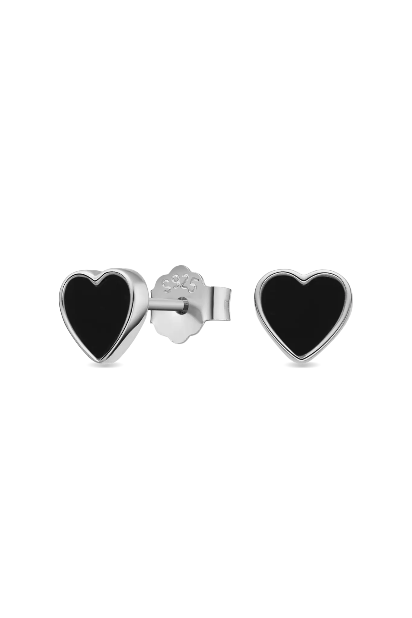 Cercei Argint Black Heart L Lisa&Co.