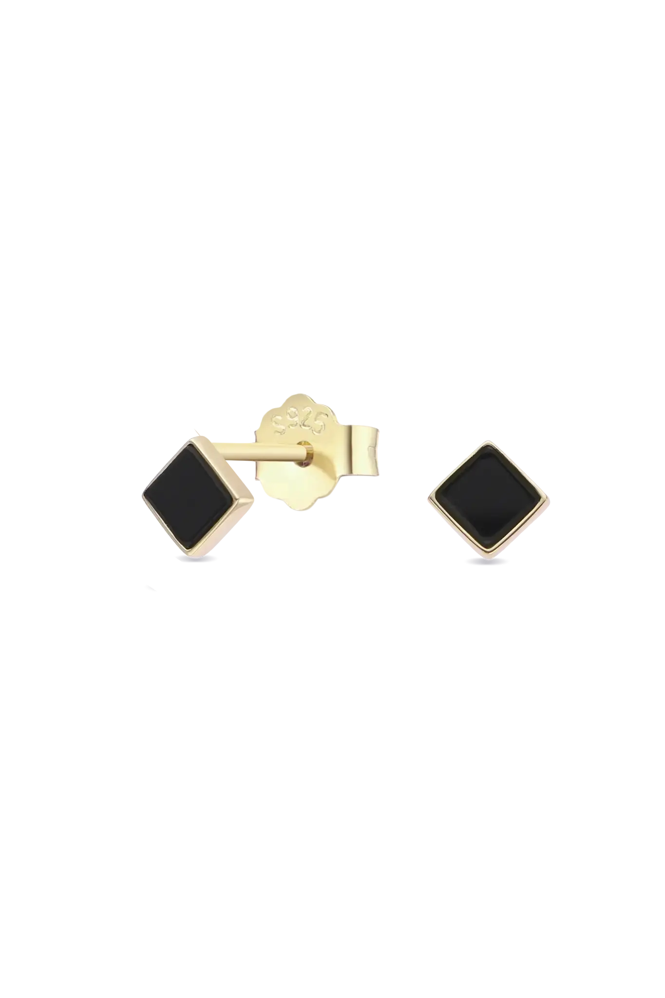 Cercei Argint Black Square M Lisa&Co.