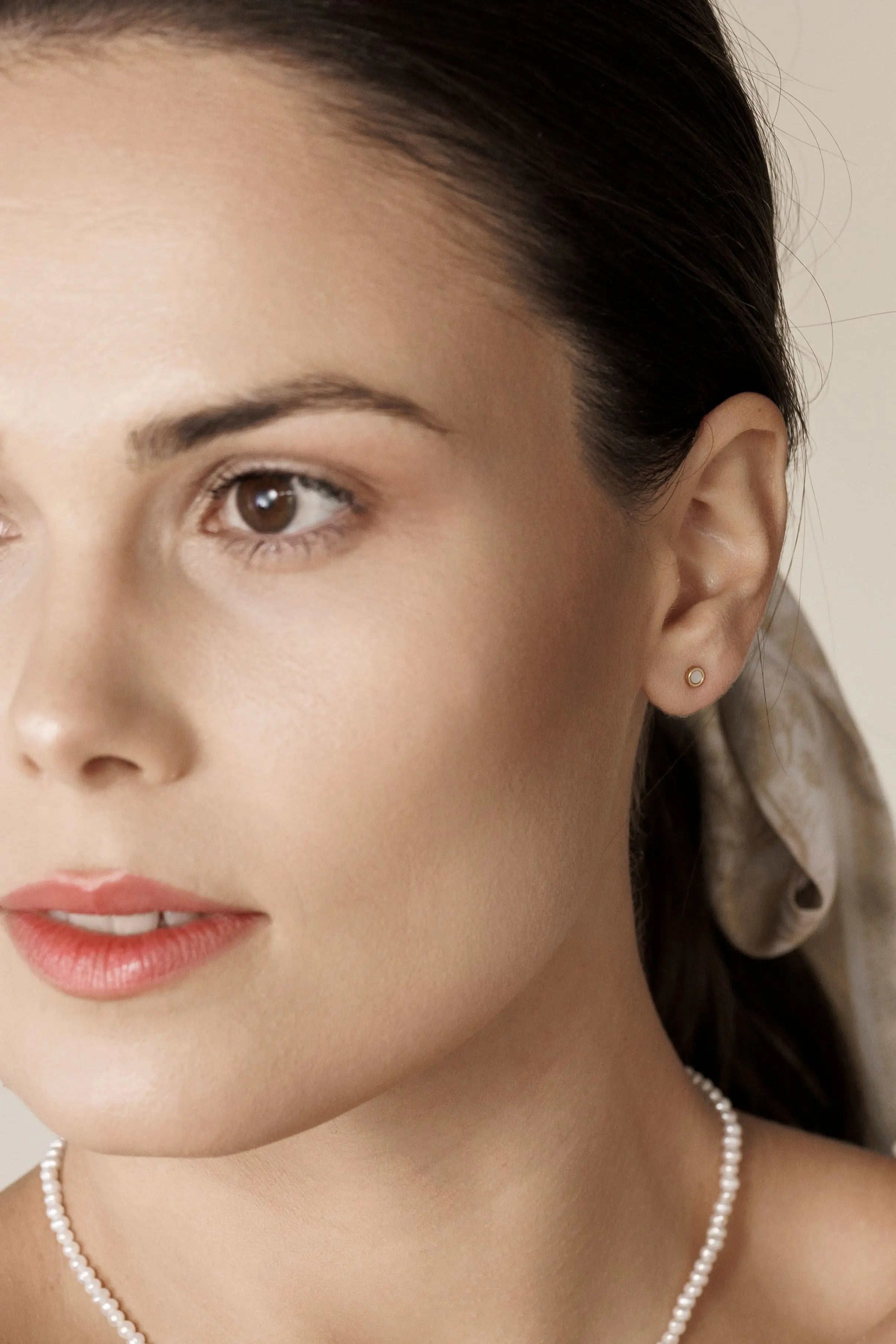 Cercei Argint Mother of Pearl Circle M Lisa&Co.