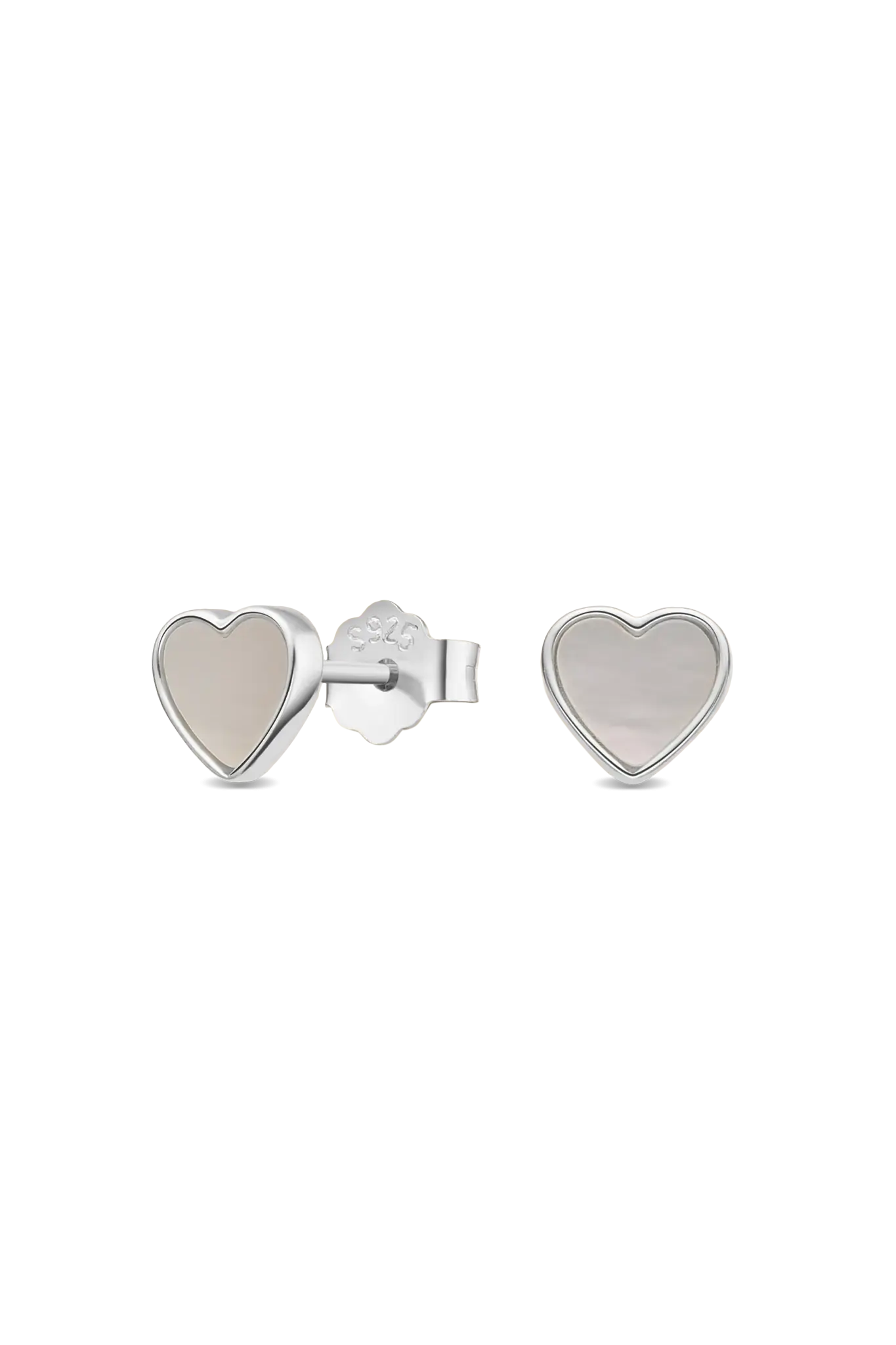 Cercei Argint Mother of Pearl Heart L Lisa&Co.