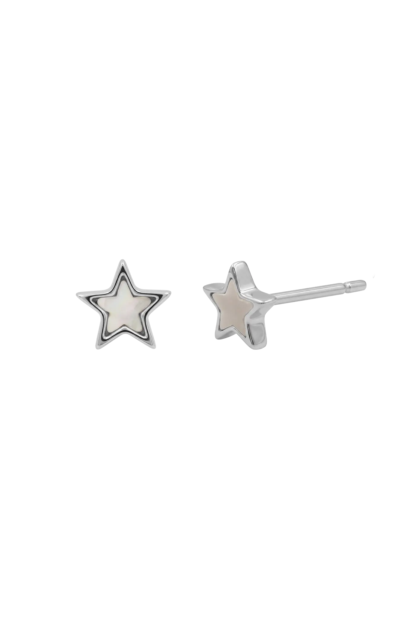 Cercei Argint Mother of Pearl Star Lisa&Co.