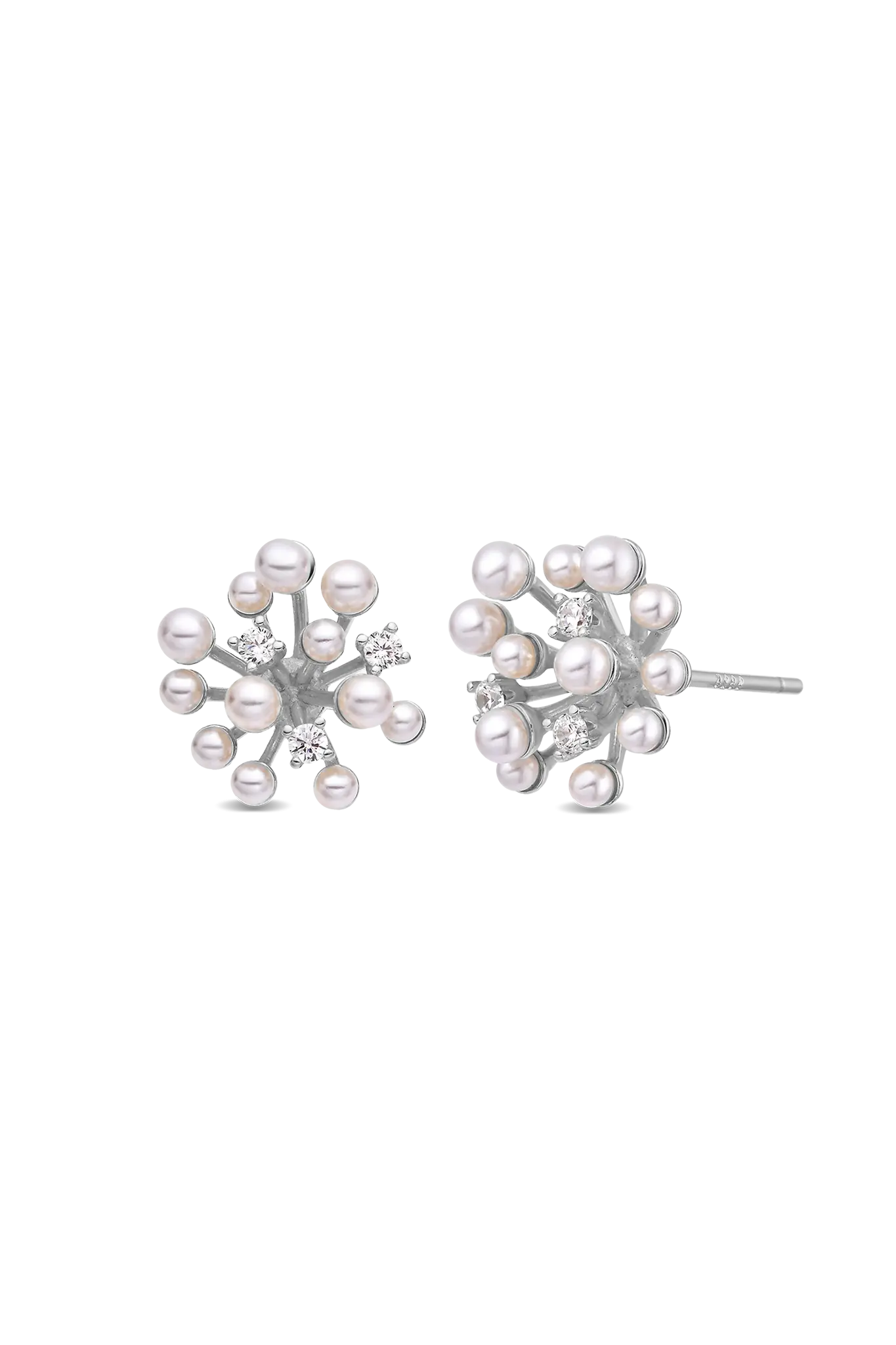 Cercei Argint Pearl Burst Lisa&Co.