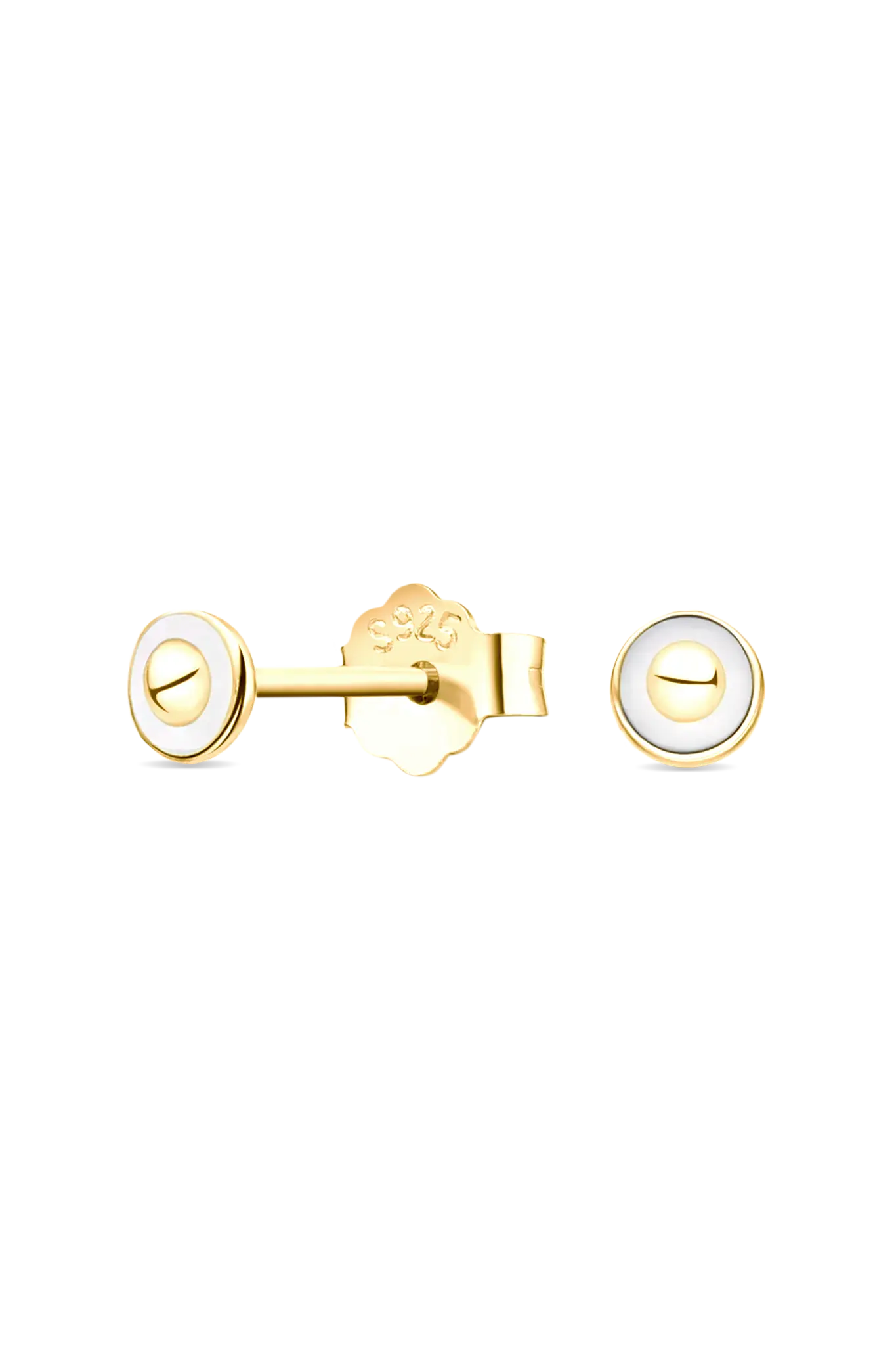 Cercei Argint White Round Lisa&Co.