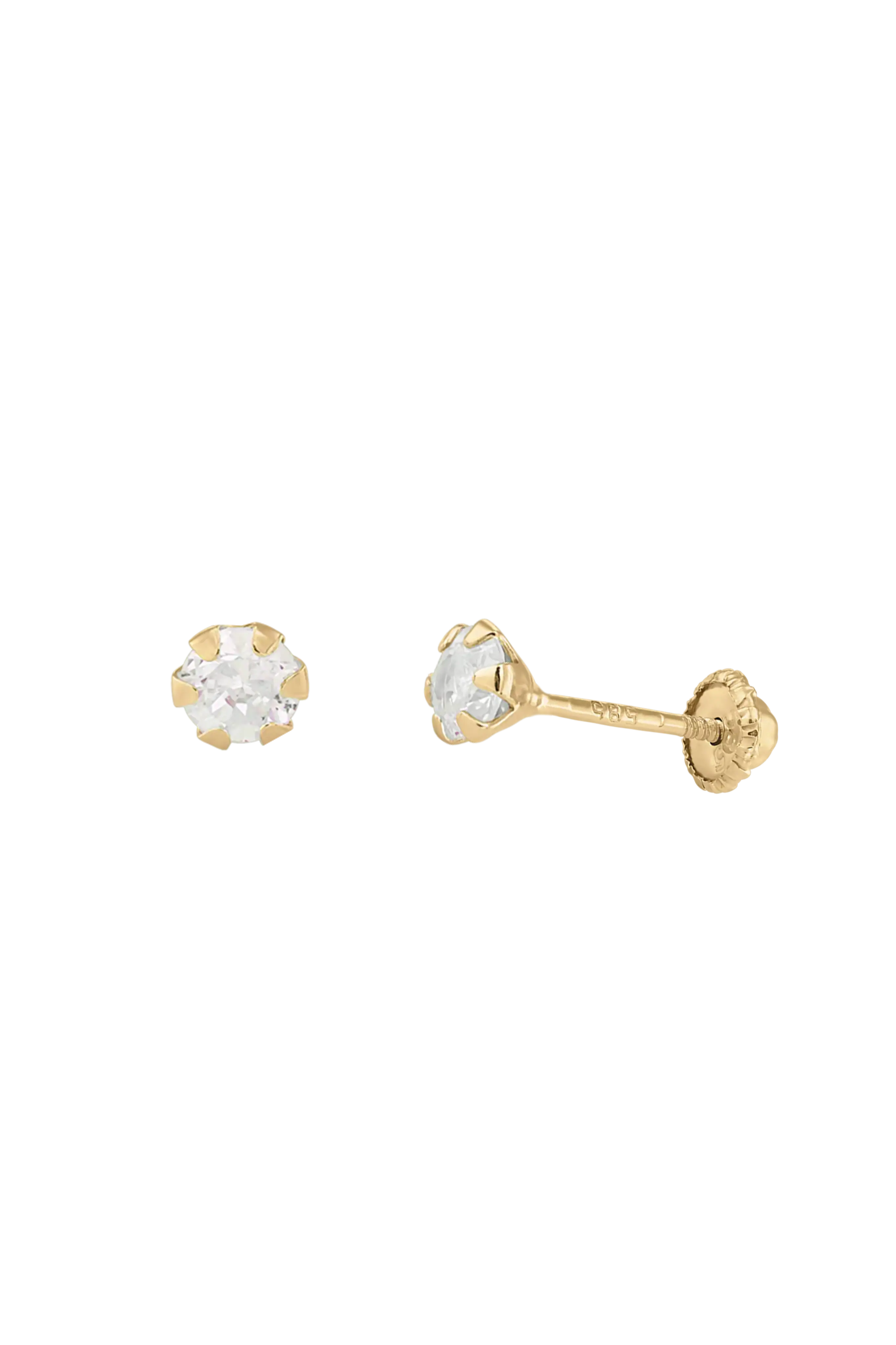 Cercei Aur cu filet White Crystal LisaConcept