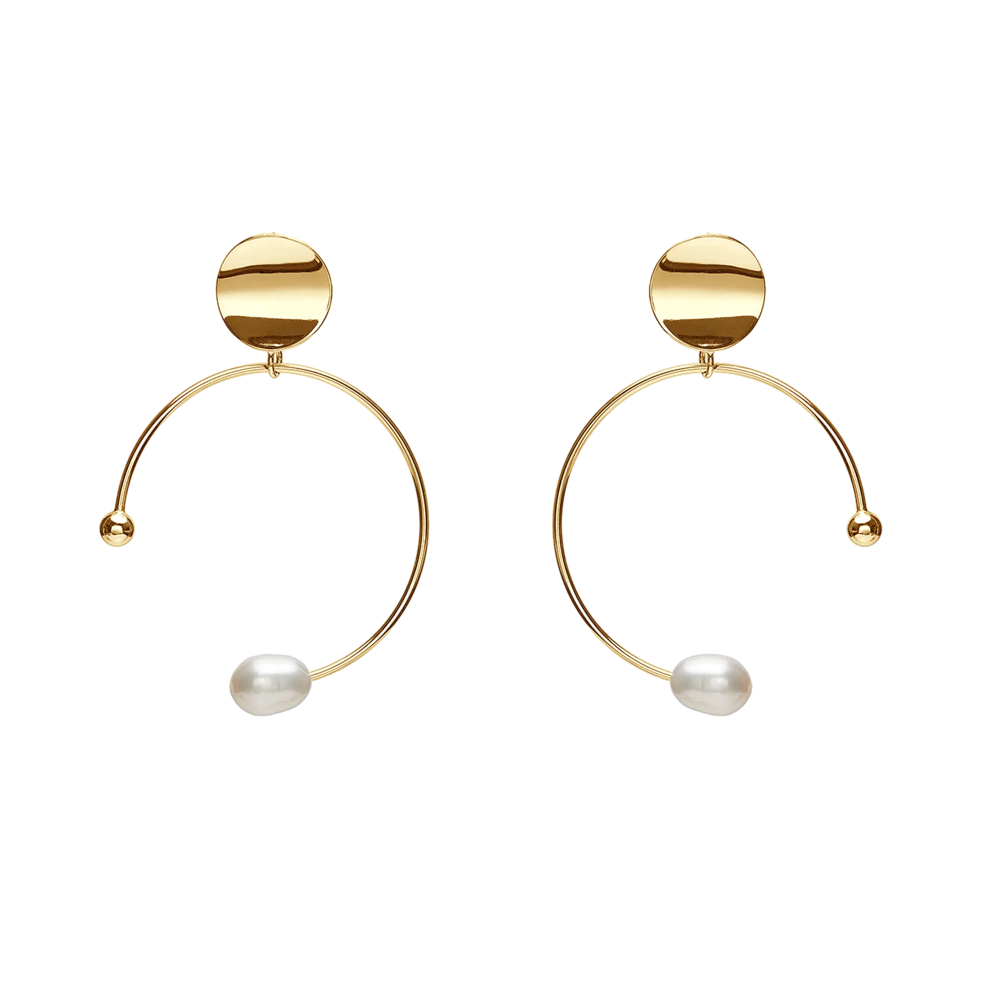 orecchini Pearl on Circle - oro 14K LisaConcept