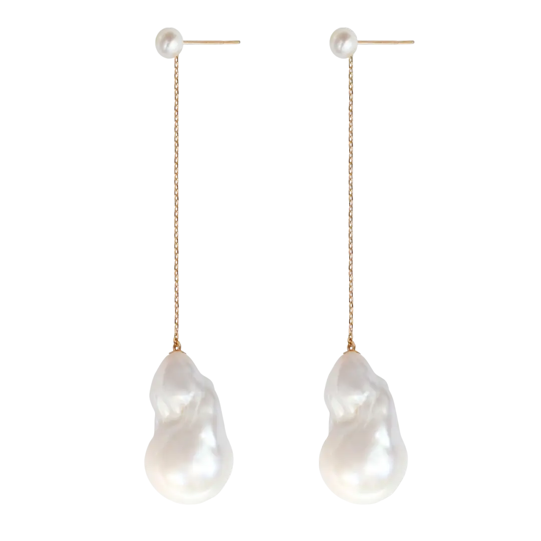 orecchini White Pearls on Chain LisaConcept