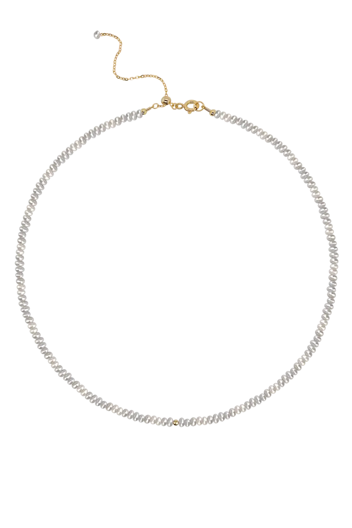 Collana Argento Mini Organic Pearls - grey Lisa&Co.