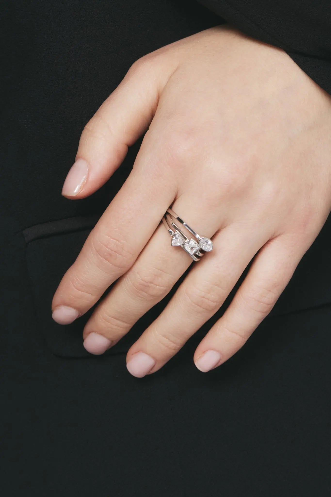 Anello Argento Square Stone LisaConcept
