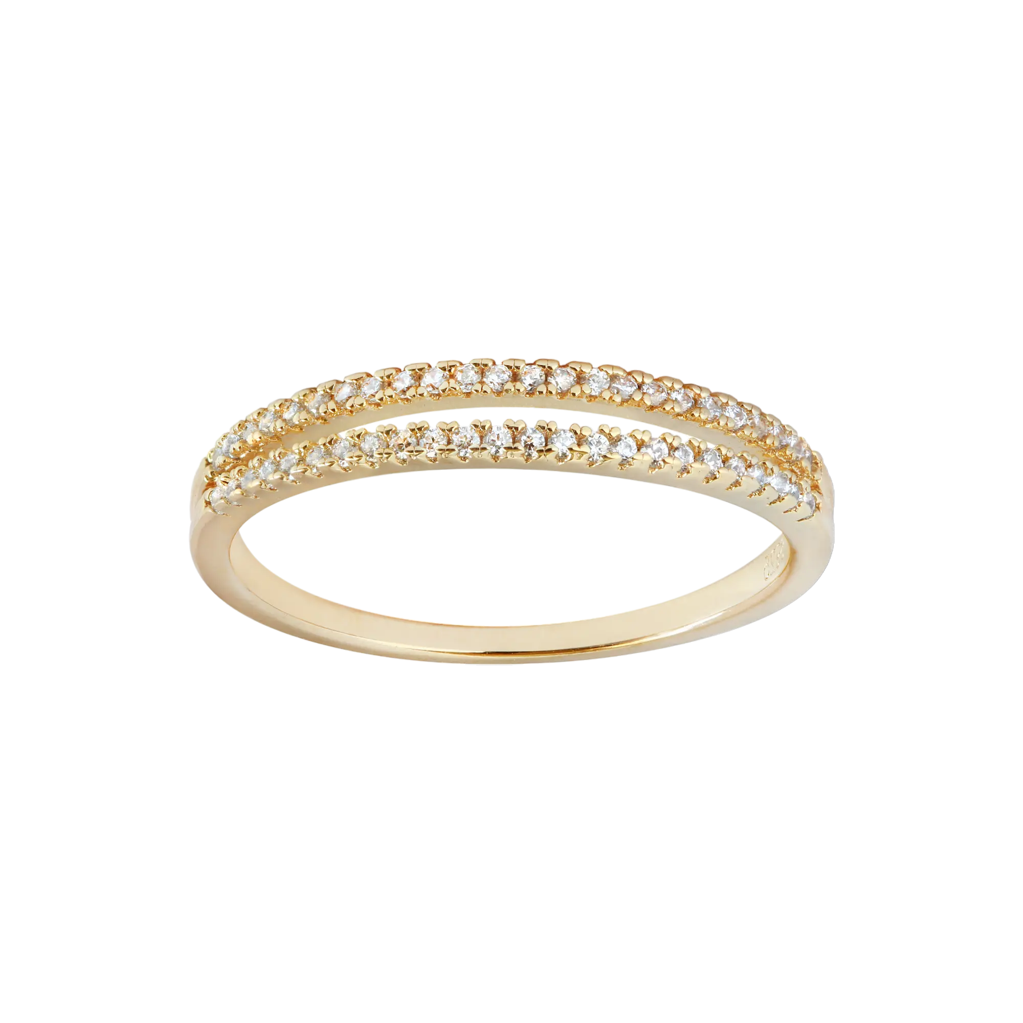 anello argento Crystal Stripes