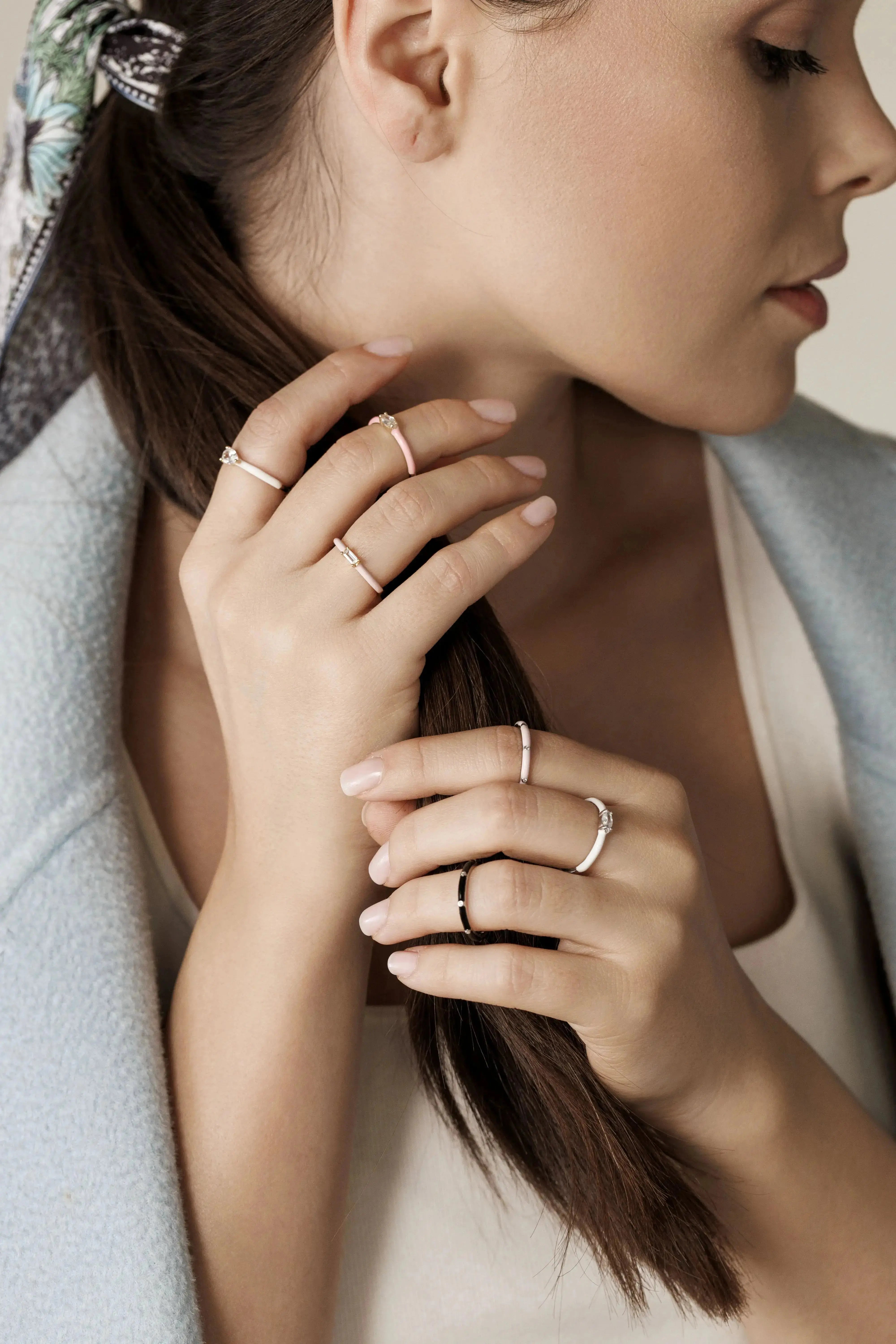 Inel Argint Enamel Teardrop Lisa&Co.