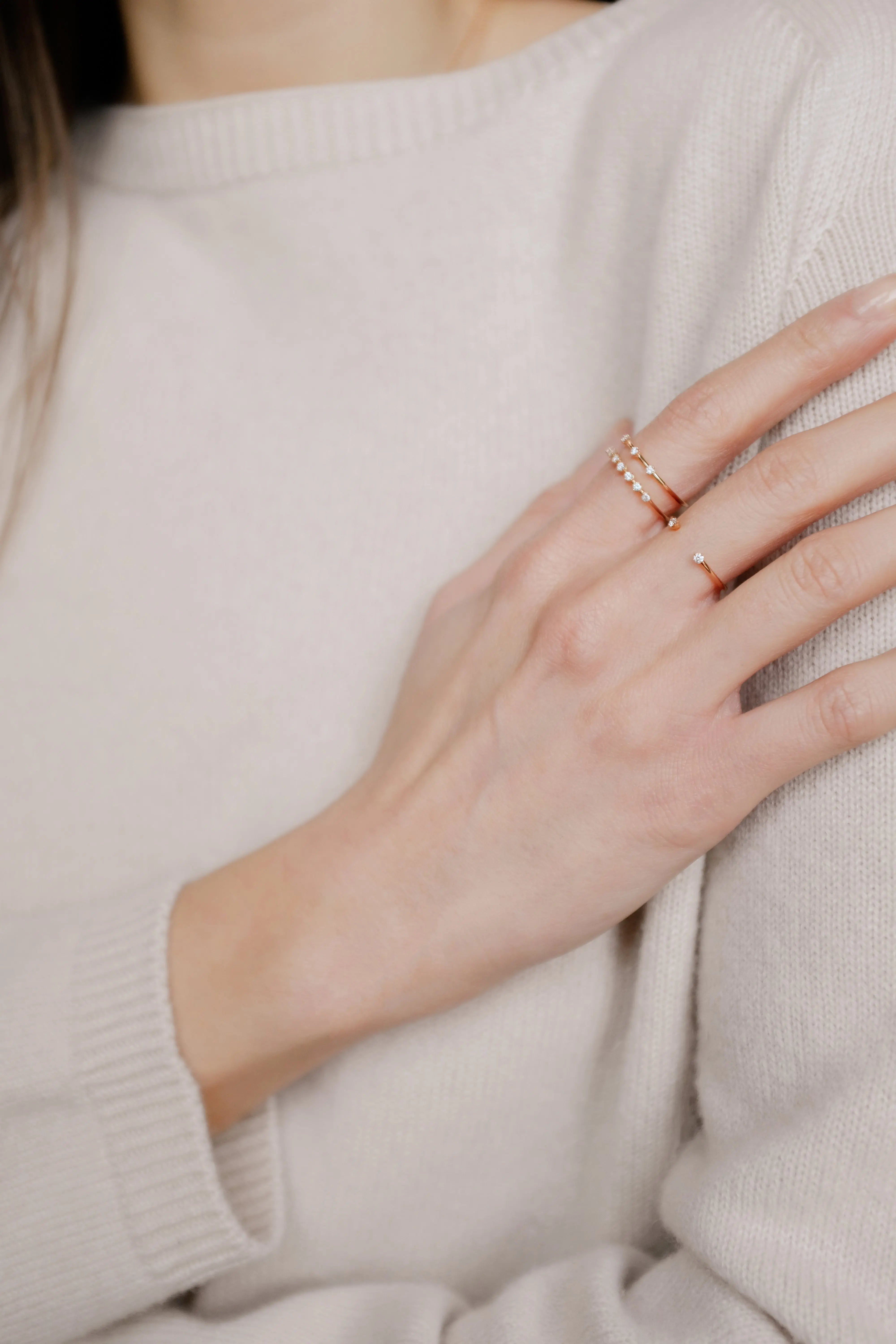 anello White Diamond Trio LisaConcept